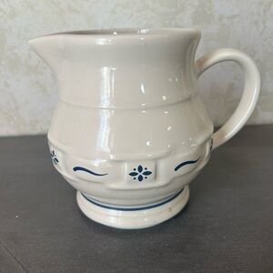 Longaberger Vintage Woven Traditions Heritage Blue pottery large pitcher